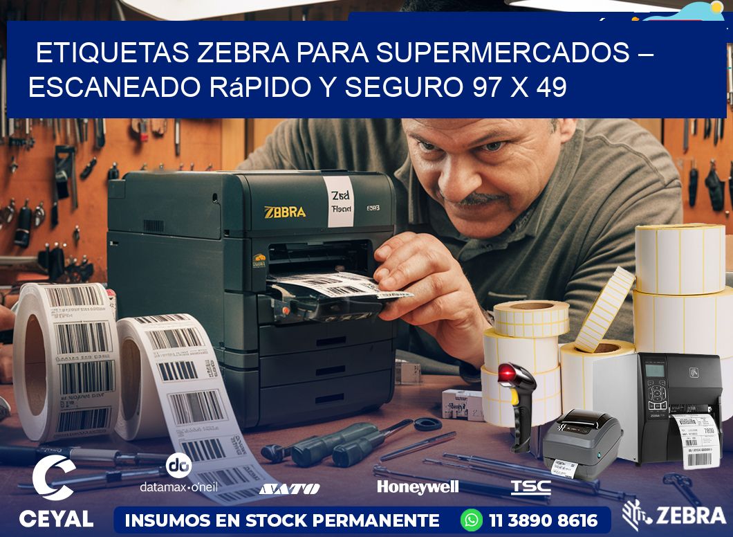 Etiquetas Zebra para Supermercados – Escaneado Rápido y Seguro 97 x 49