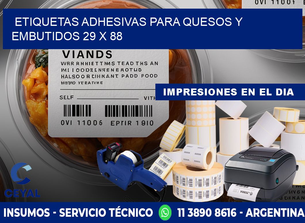 Etiquetas adhesivas para quesos y embutidos 29 x 88