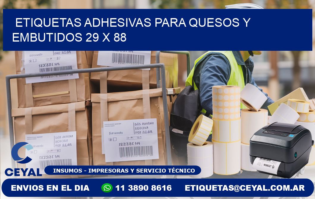 Etiquetas adhesivas para quesos y embutidos 29 x 88