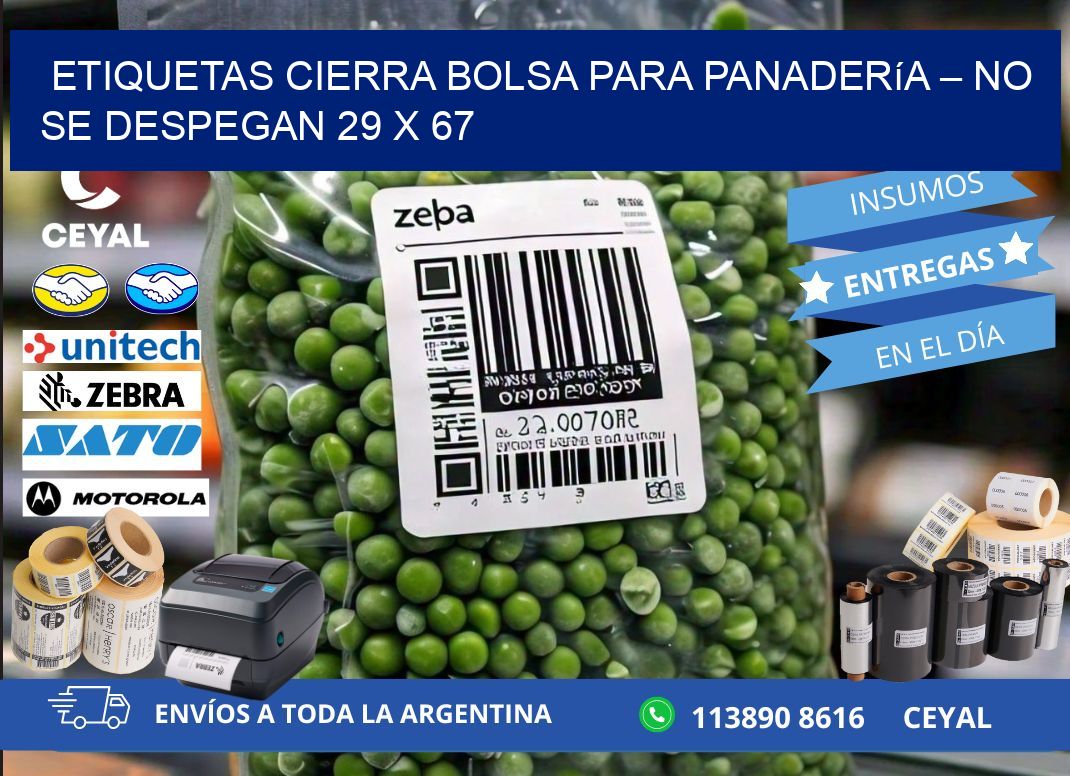 Etiquetas cierra bolsa para panadería – No se despegan 29 x 67