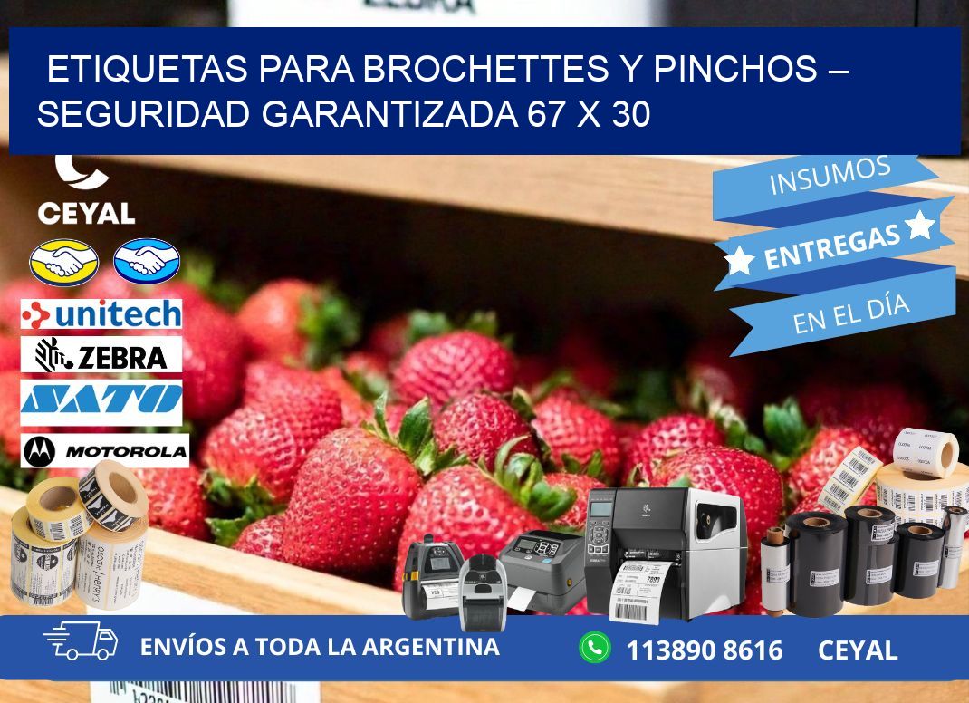 Etiquetas para brochettes y pinchos – Seguridad garantizada 67 x 30