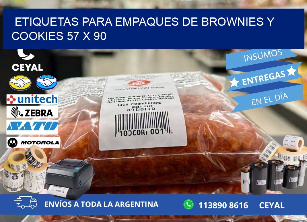 Etiquetas para empaques de brownies y cookies 57 x 90