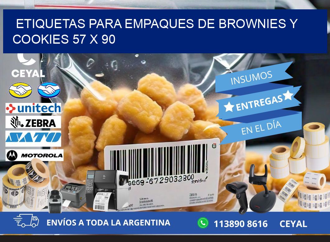 Etiquetas para empaques de brownies y cookies 57 x 90