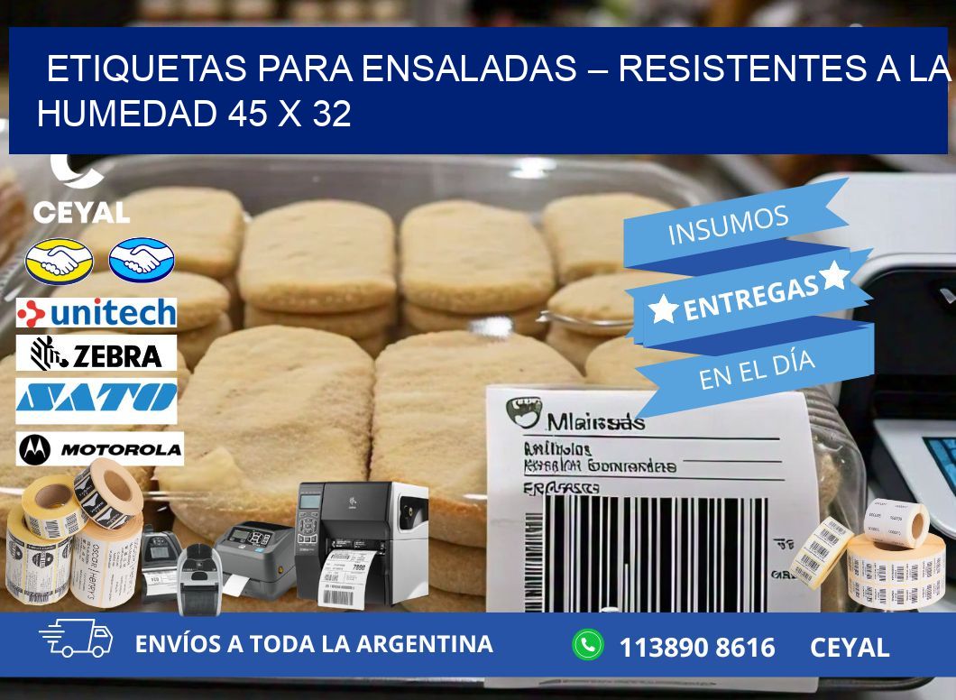 Etiquetas para ensaladas – Resistentes a la humedad 45 x 32