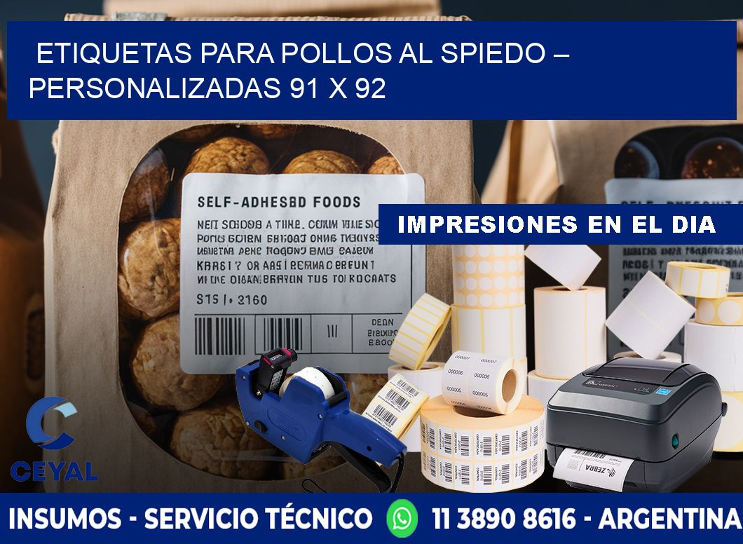 Etiquetas para pollos al spiedo – Personalizadas 91 x 92