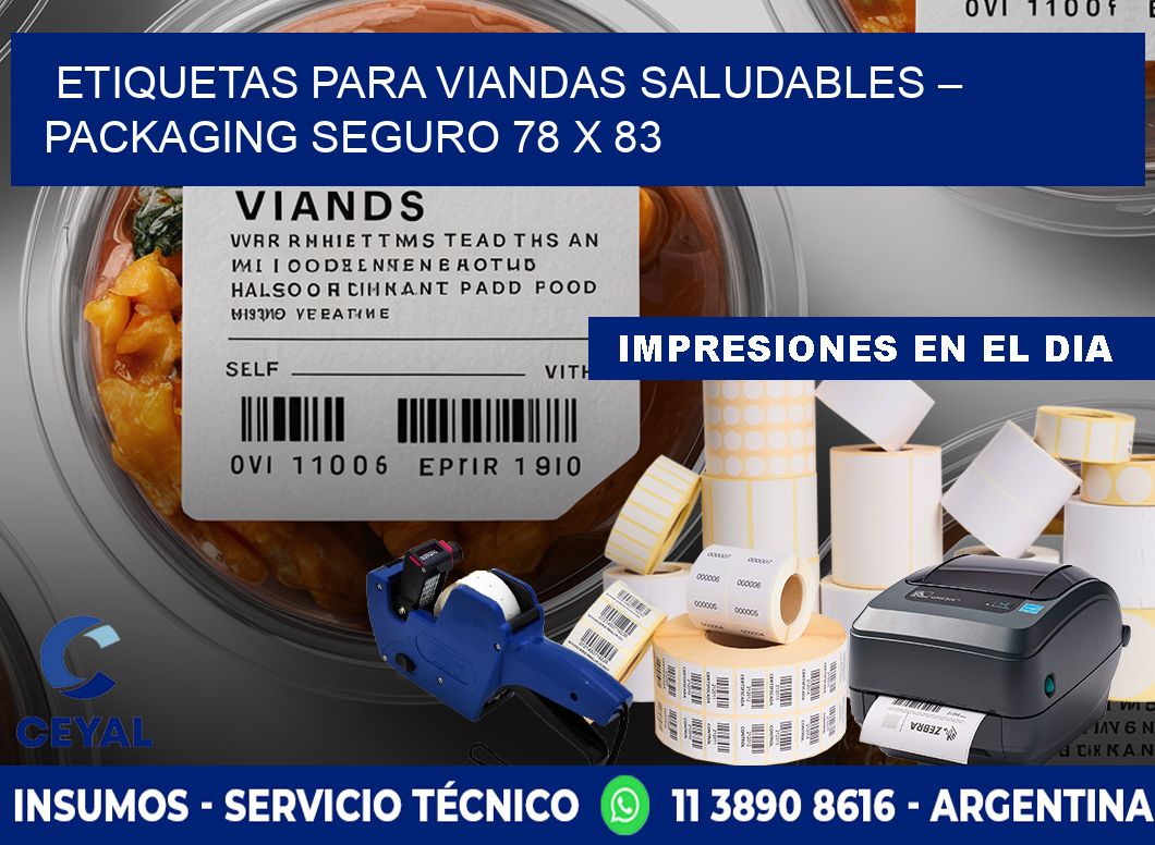 Etiquetas para viandas saludables – Packaging seguro 78 x 83