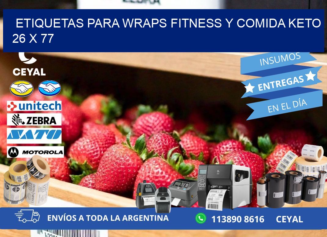 Etiquetas para wraps fitness y comida keto 26 x 77