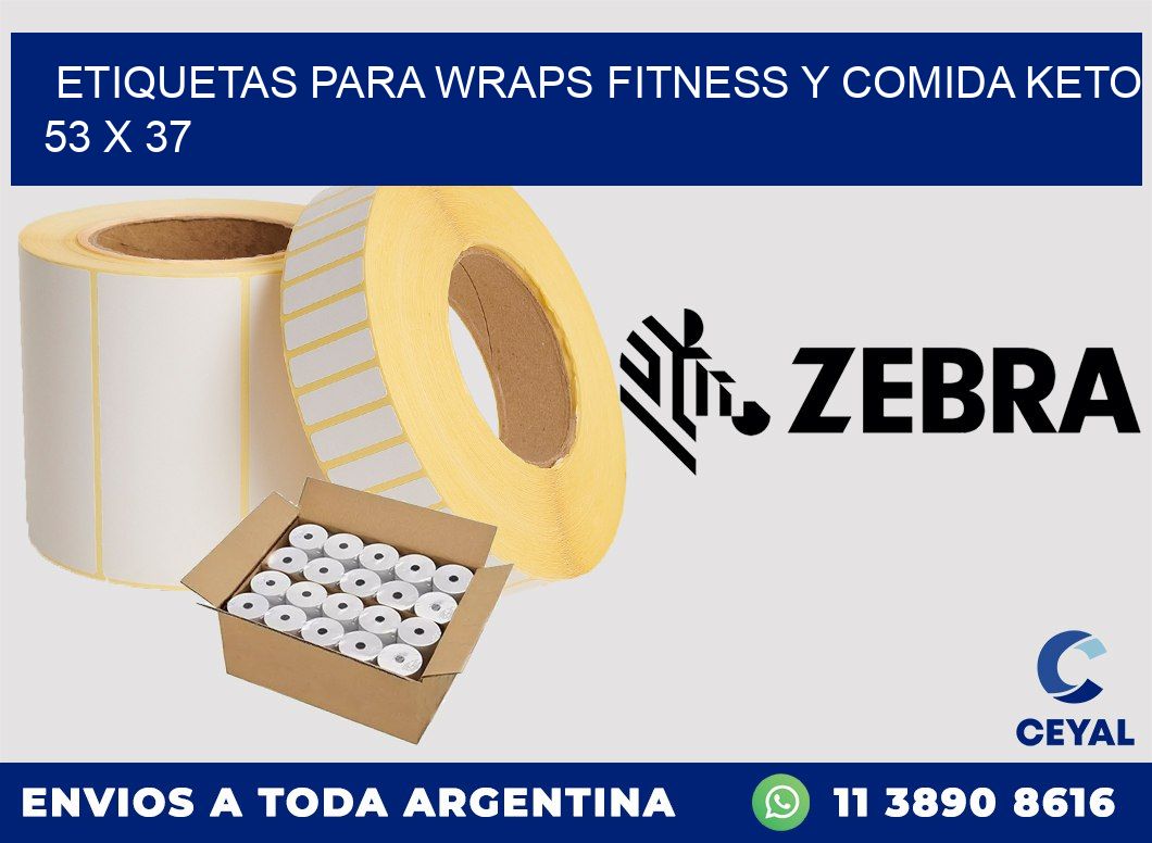 Etiquetas para wraps fitness y comida keto 53 x 37