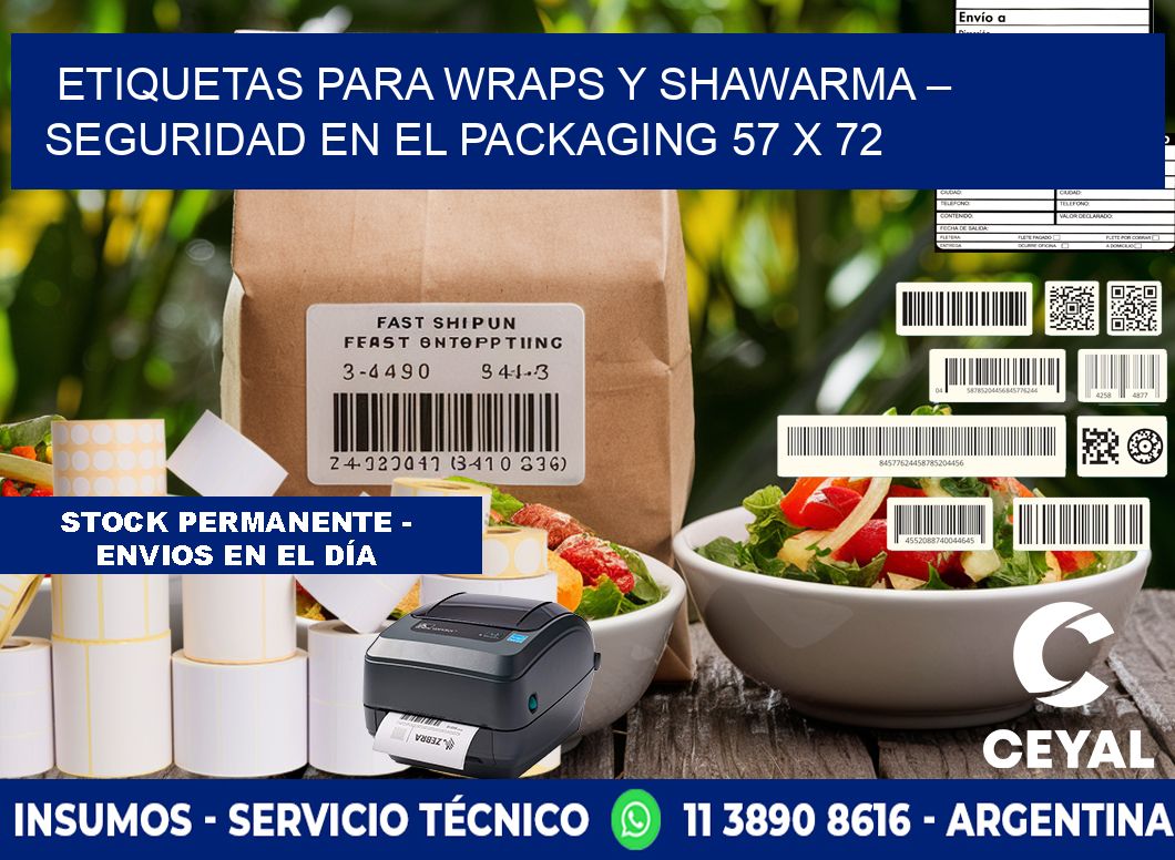 Etiquetas para wraps y shawarma – Seguridad en el packaging 57 x 72