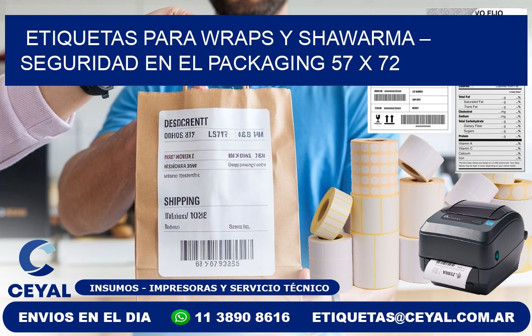 Etiquetas para wraps y shawarma – Seguridad en el packaging 57 x 72