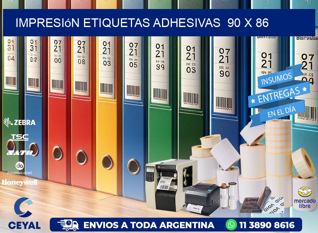 Impresión Etiquetas adhesivas  90 x 86