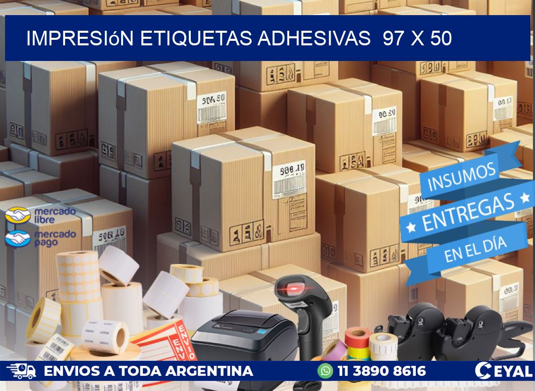 Impresión Etiquetas adhesivas  97 x 50