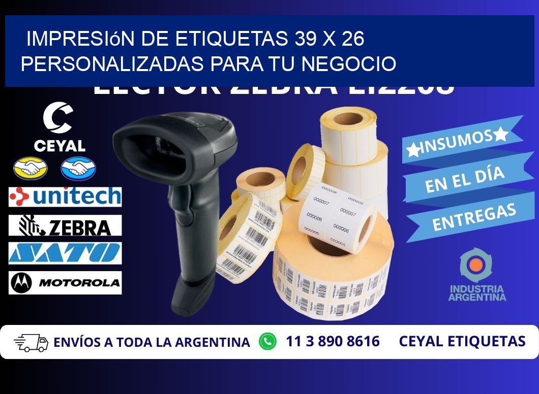 Impresión de Etiquetas 39 x 26 Personalizadas para tu Negocio