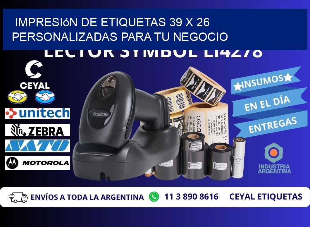 Impresión de Etiquetas 39 x 26 Personalizadas para tu Negocio