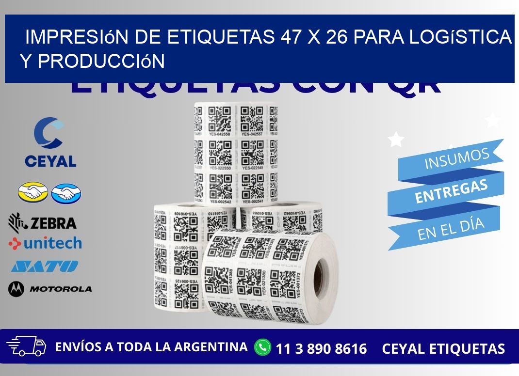 Impresión de Etiquetas 47 x 26 para Logística y Producción