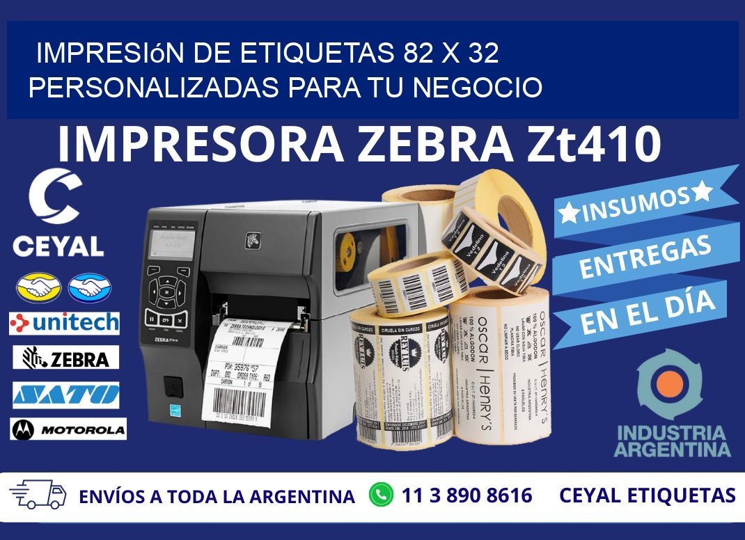 Impresión de Etiquetas 82 x 32 Personalizadas para tu Negocio