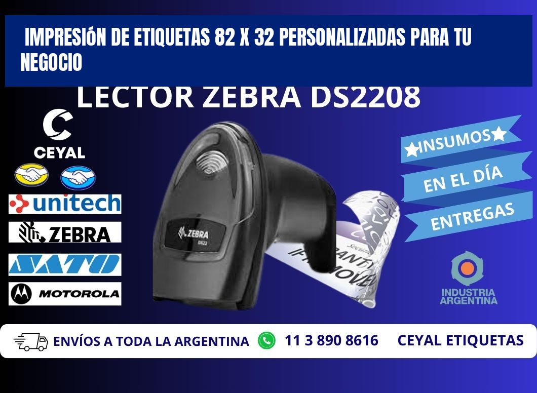 Impresión de Etiquetas 82 x 32 Personalizadas para tu Negocio