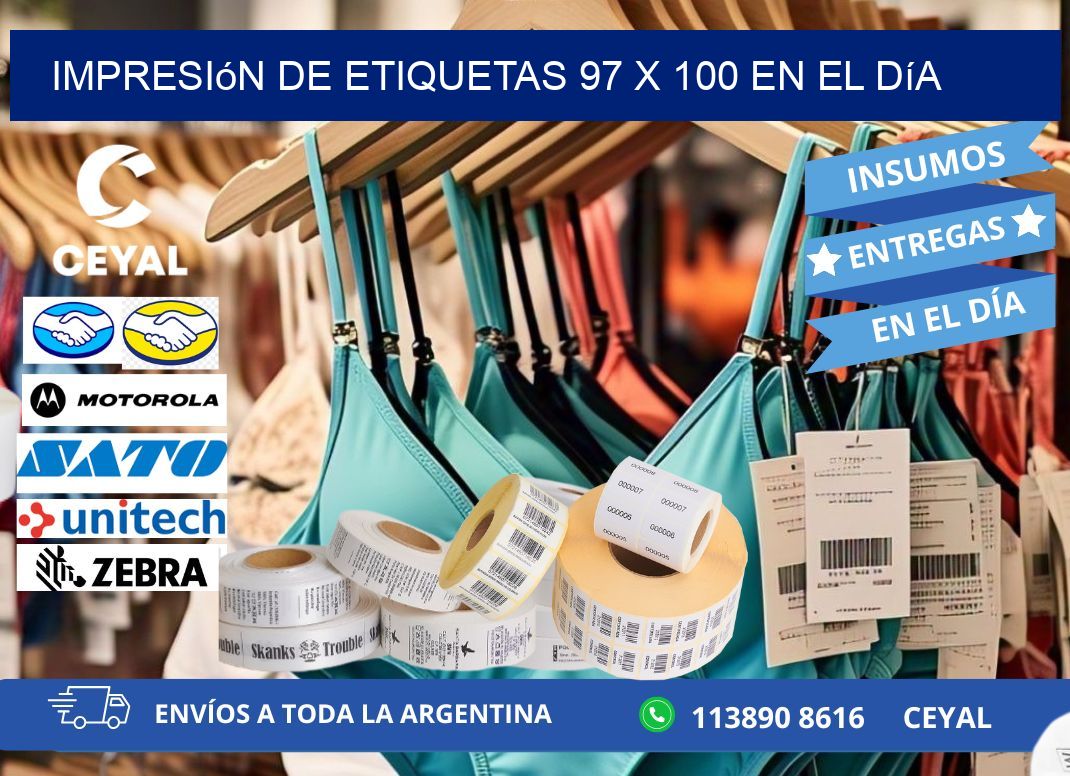 Impresión de Etiquetas 97 x 100 en el Día