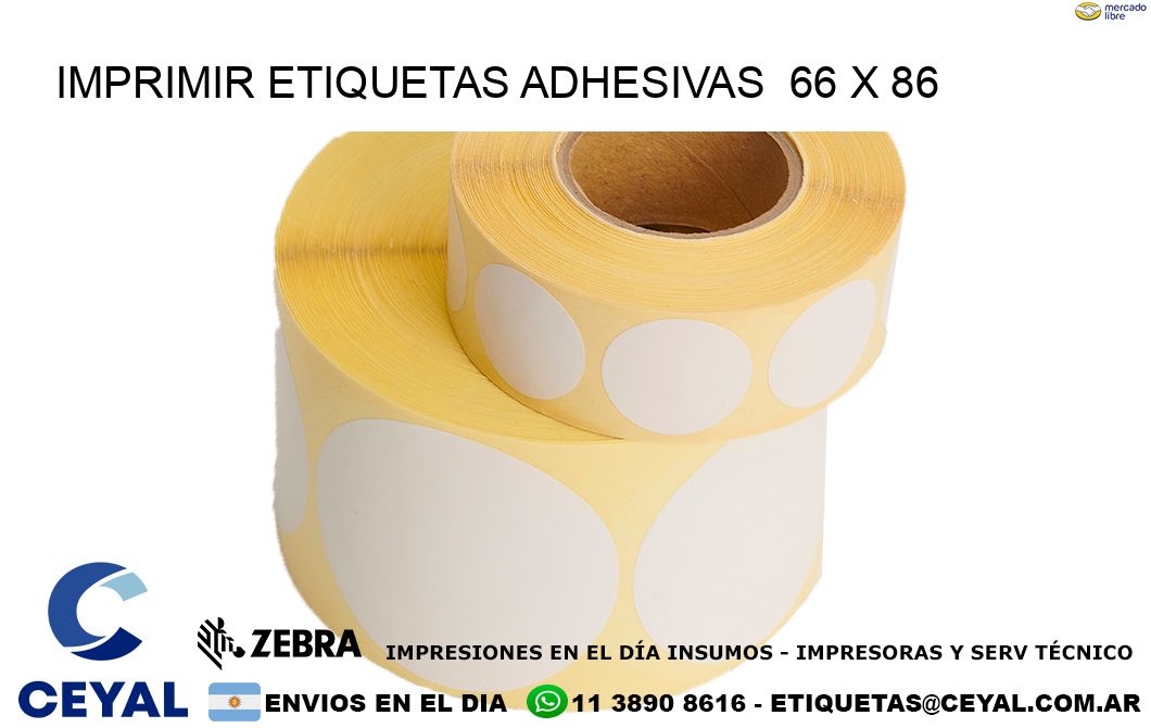 Imprimir Etiquetas adhesivas  66 x 86