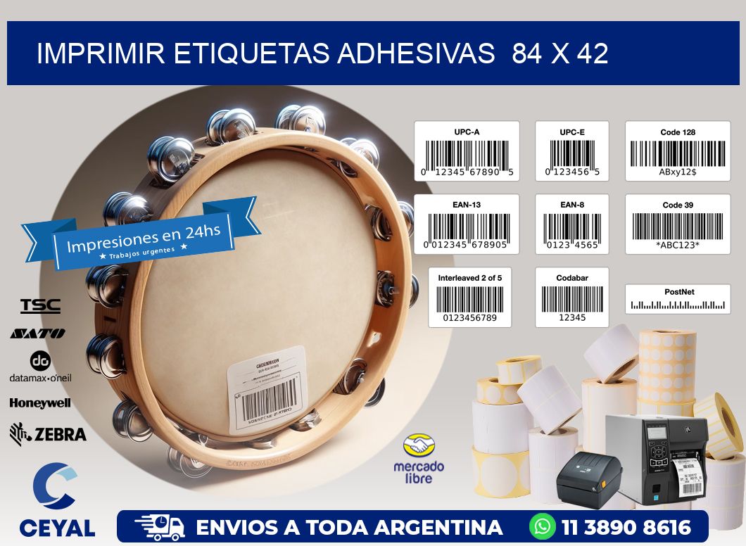 Imprimir Etiquetas adhesivas  84 x 42