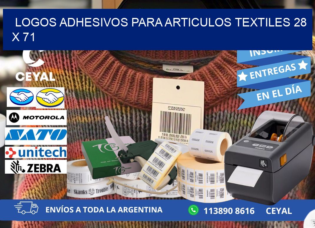 LOGOS ADHESIVOS PARA ARTICULOS TEXTILES 28 x 71