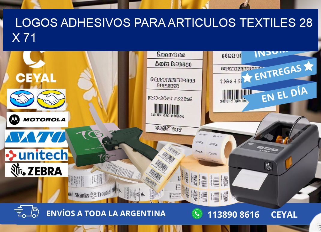 LOGOS ADHESIVOS PARA ARTICULOS TEXTILES 28 x 71