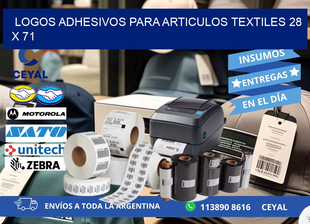 LOGOS ADHESIVOS PARA ARTICULOS TEXTILES 28 x 71