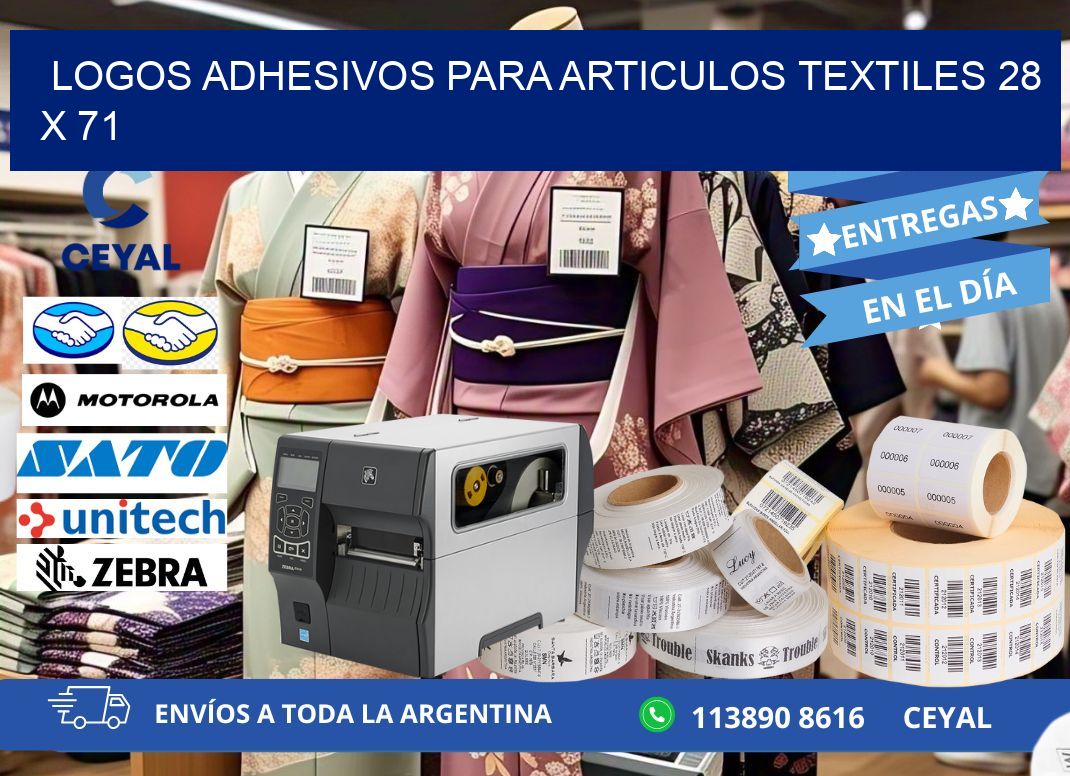 LOGOS ADHESIVOS PARA ARTICULOS TEXTILES 28 x 71