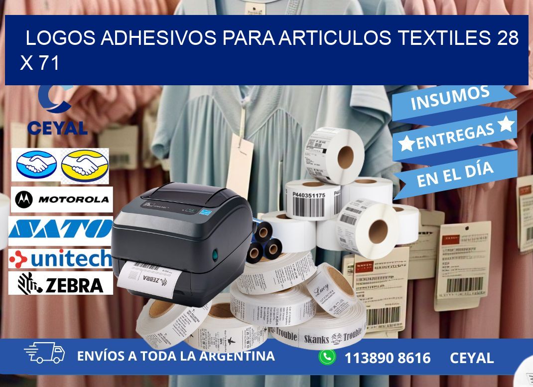 LOGOS ADHESIVOS PARA ARTICULOS TEXTILES 28 x 71