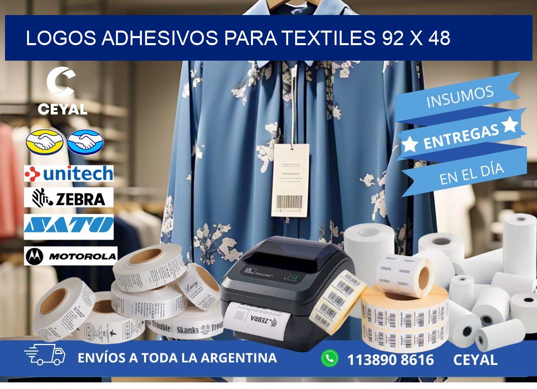 LOGOS ADHESIVOS PARA TEXTILES 92 x 48