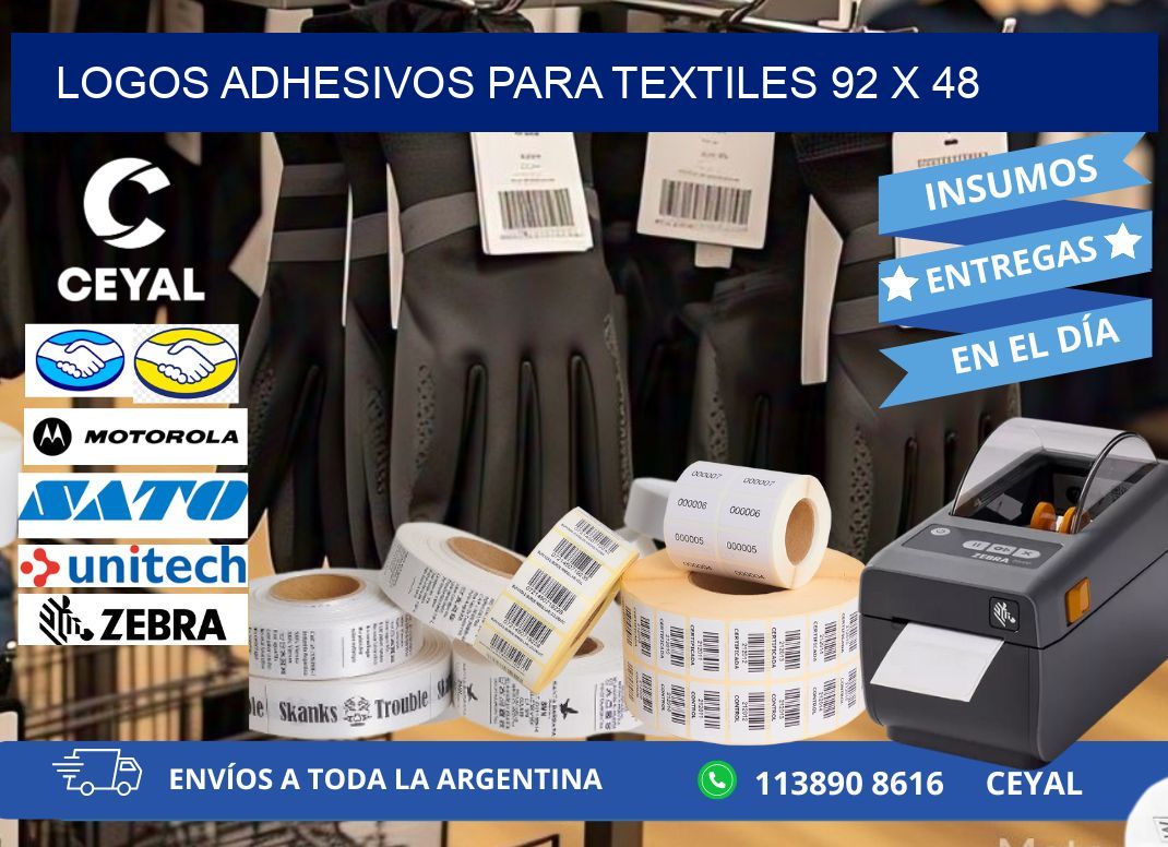 LOGOS ADHESIVOS PARA TEXTILES 92 x 48