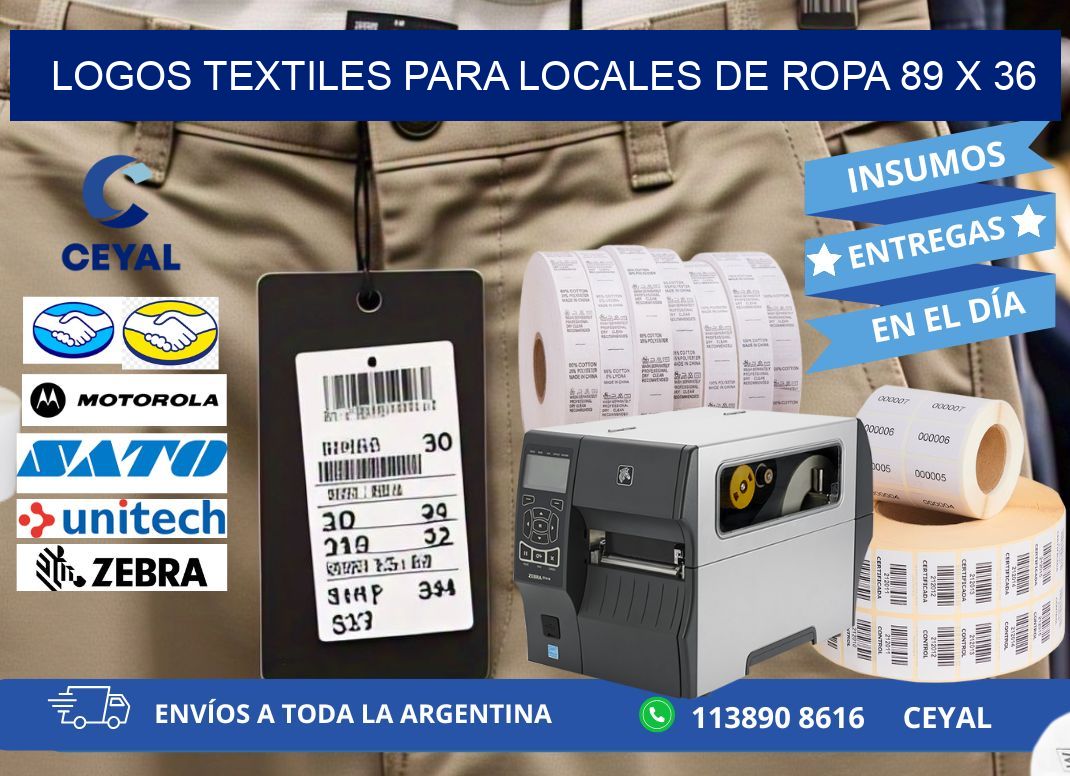 LOGOS TEXTILES PARA LOCALES DE ROPA 89 x 36