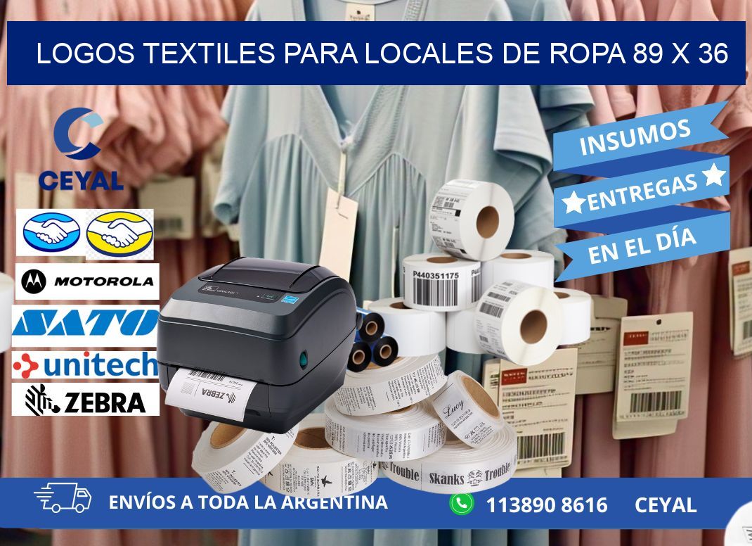 LOGOS TEXTILES PARA LOCALES DE ROPA 89 x 36