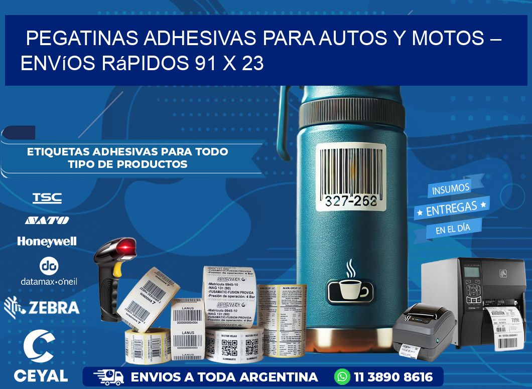 Pegatinas Adhesivas para Autos y Motos – Envíos Rápidos 91 x 23