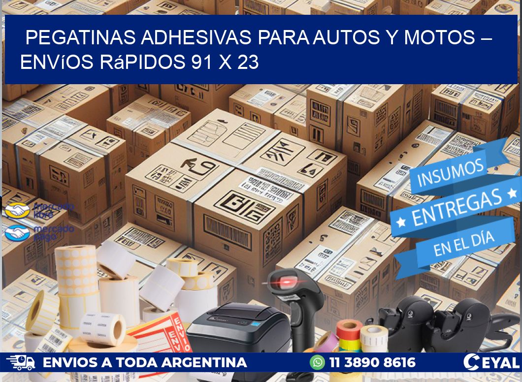 Pegatinas Adhesivas para Autos y Motos – Envíos Rápidos 91 x 23