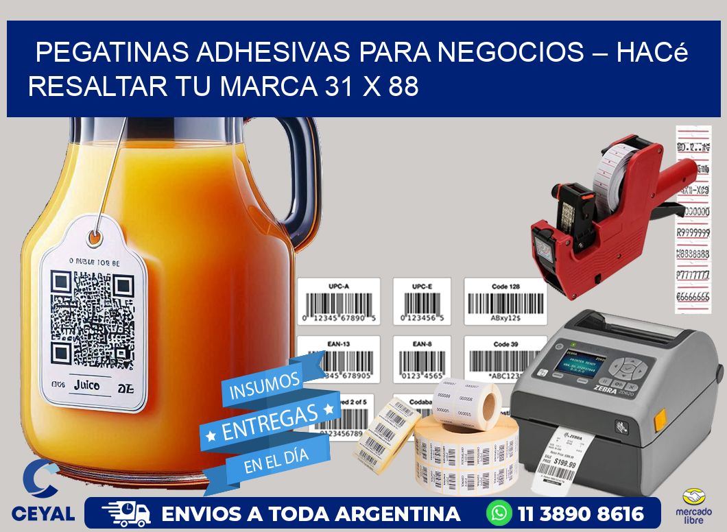 Pegatinas Adhesivas para Negocios – Hacé Resaltar Tu Marca 31 x 88