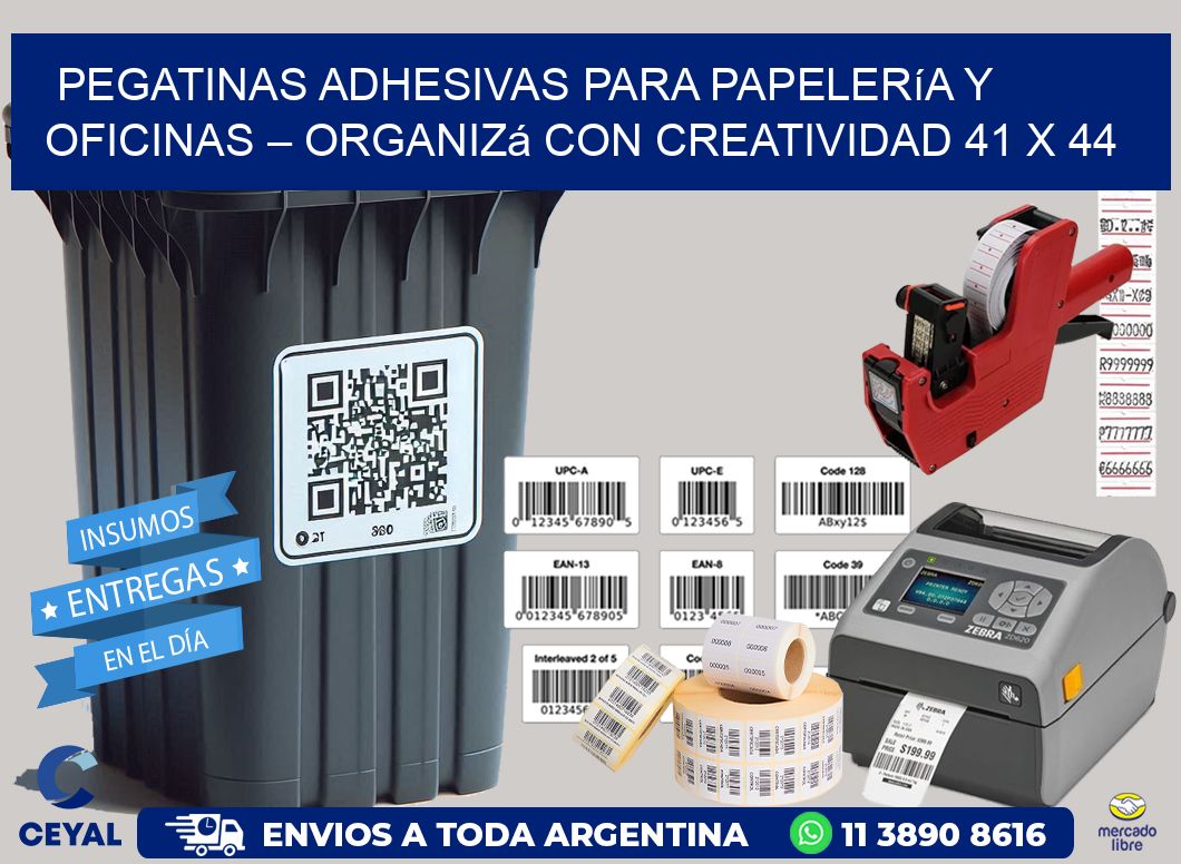 Pegatinas Adhesivas para Papelería y Oficinas – Organizá con Creatividad 41 x 44
