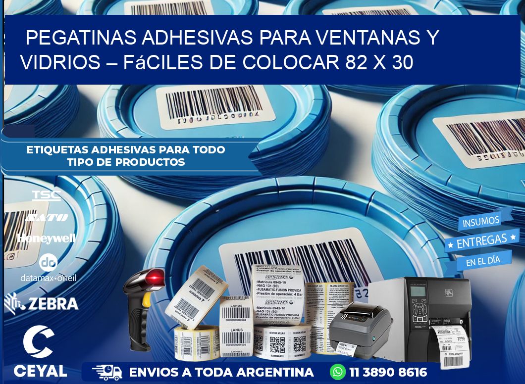 Pegatinas Adhesivas para Ventanas y Vidrios – Fáciles de Colocar 82 x 30