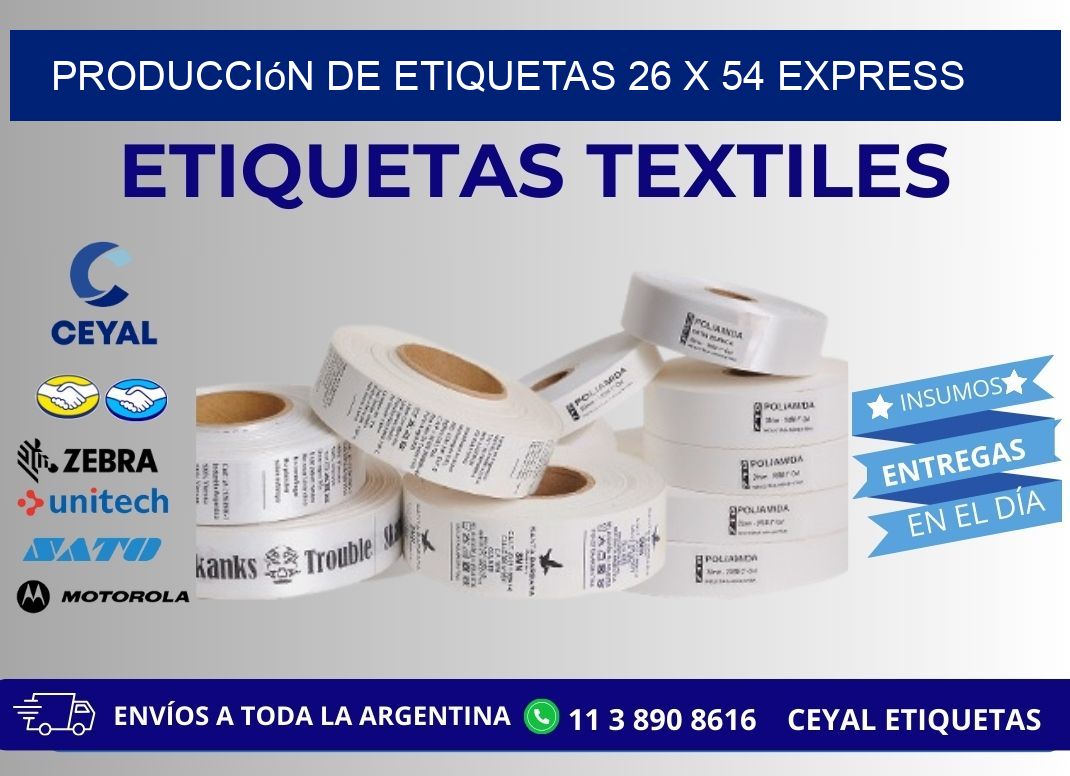 Producción de Etiquetas 26 x 54 Express