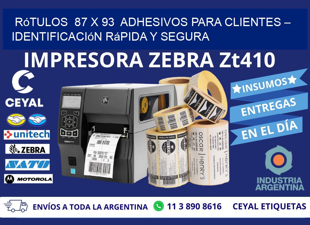 Rótulos 87 x 93 Adhesivos para Clientes – Identificación Rápida y Segura