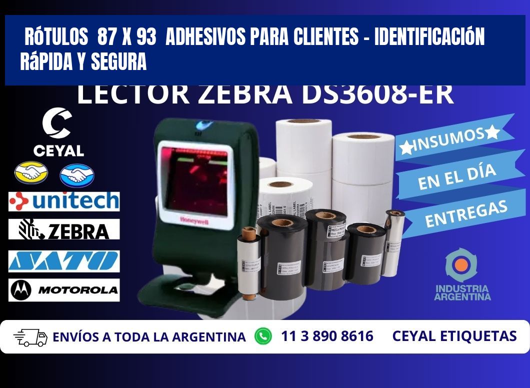 Rótulos 87 x 93 Adhesivos para Clientes – Identificación Rápida y Segura