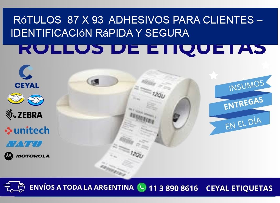 Rótulos 87 x 93 Adhesivos para Clientes – Identificación Rápida y Segura