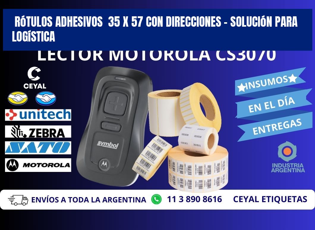 Rótulos Adhesivos  35 x 57 con Direcciones – Solución para Logística