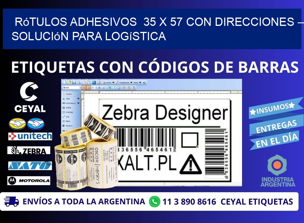 Rótulos Adhesivos  35 x 57 con Direcciones – Solución para Logística