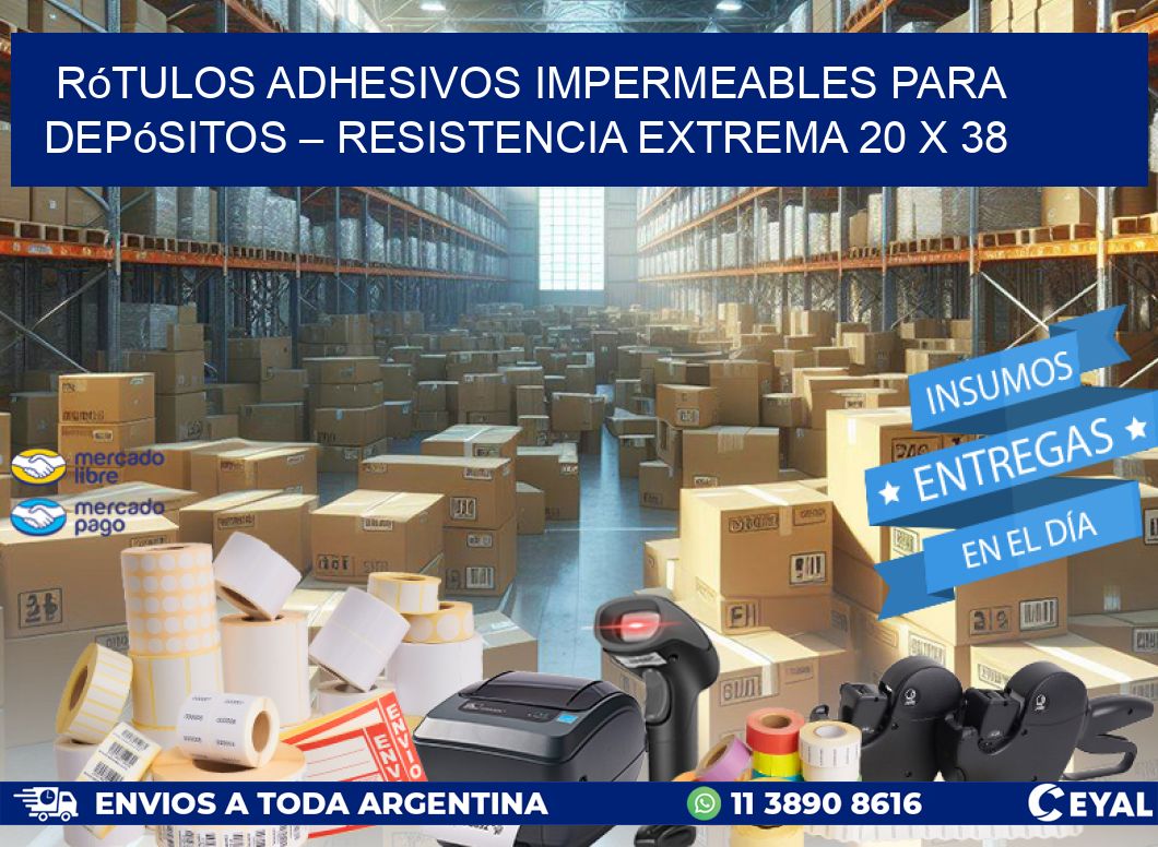 Rótulos Adhesivos Impermeables para Depósitos – Resistencia Extrema 20 x 38