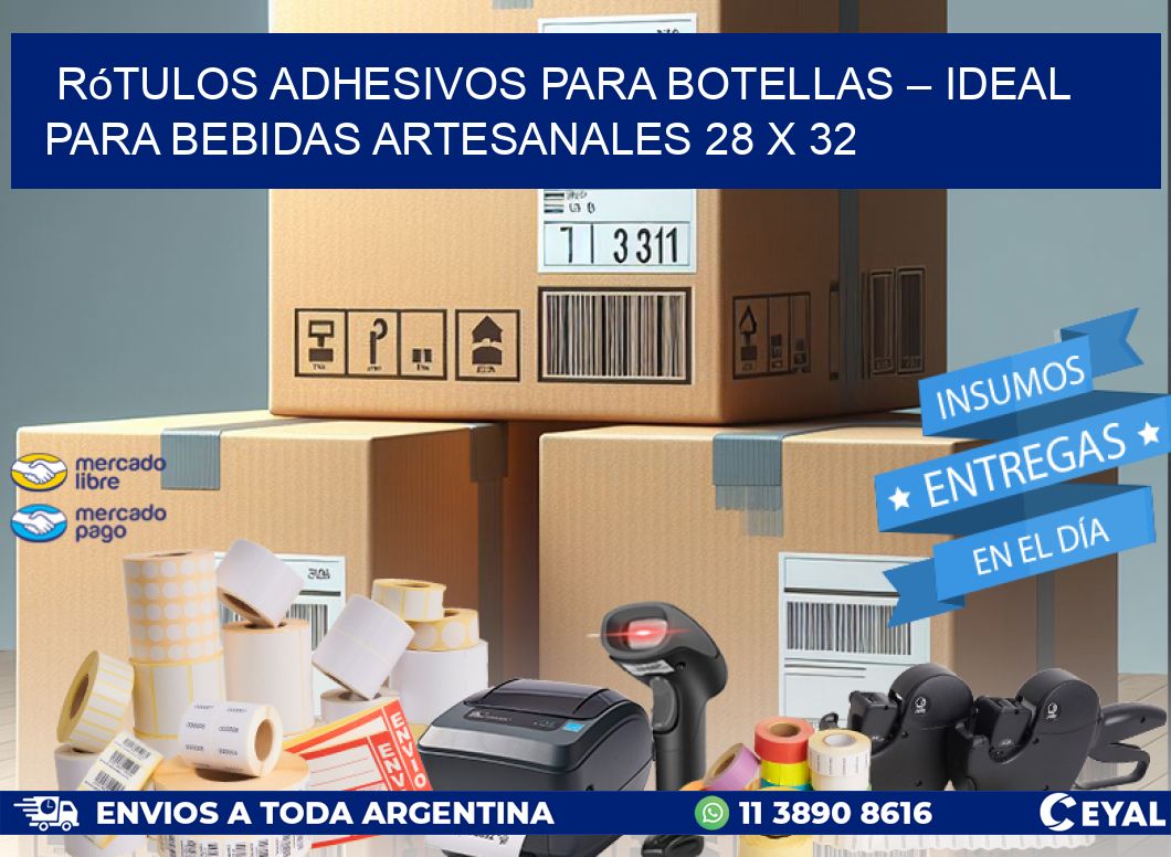 Rótulos Adhesivos para Botellas – Ideal para Bebidas Artesanales 28 x 32