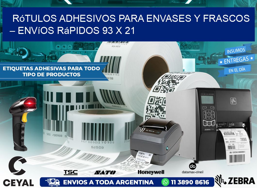 Rótulos Adhesivos para Envases y Frascos – Envíos Rápidos 93 x 21