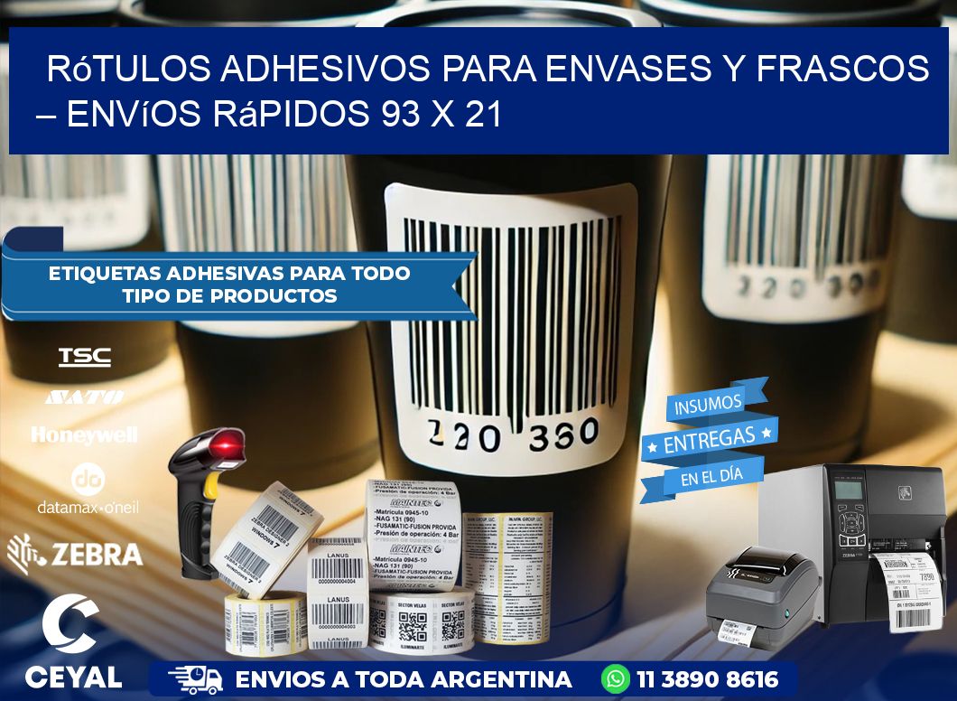 Rótulos Adhesivos para Envases y Frascos – Envíos Rápidos 93 x 21