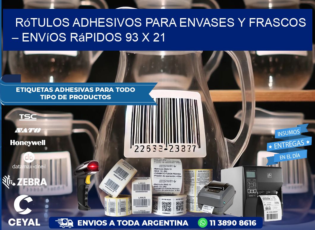 Rótulos Adhesivos para Envases y Frascos – Envíos Rápidos 93 x 21