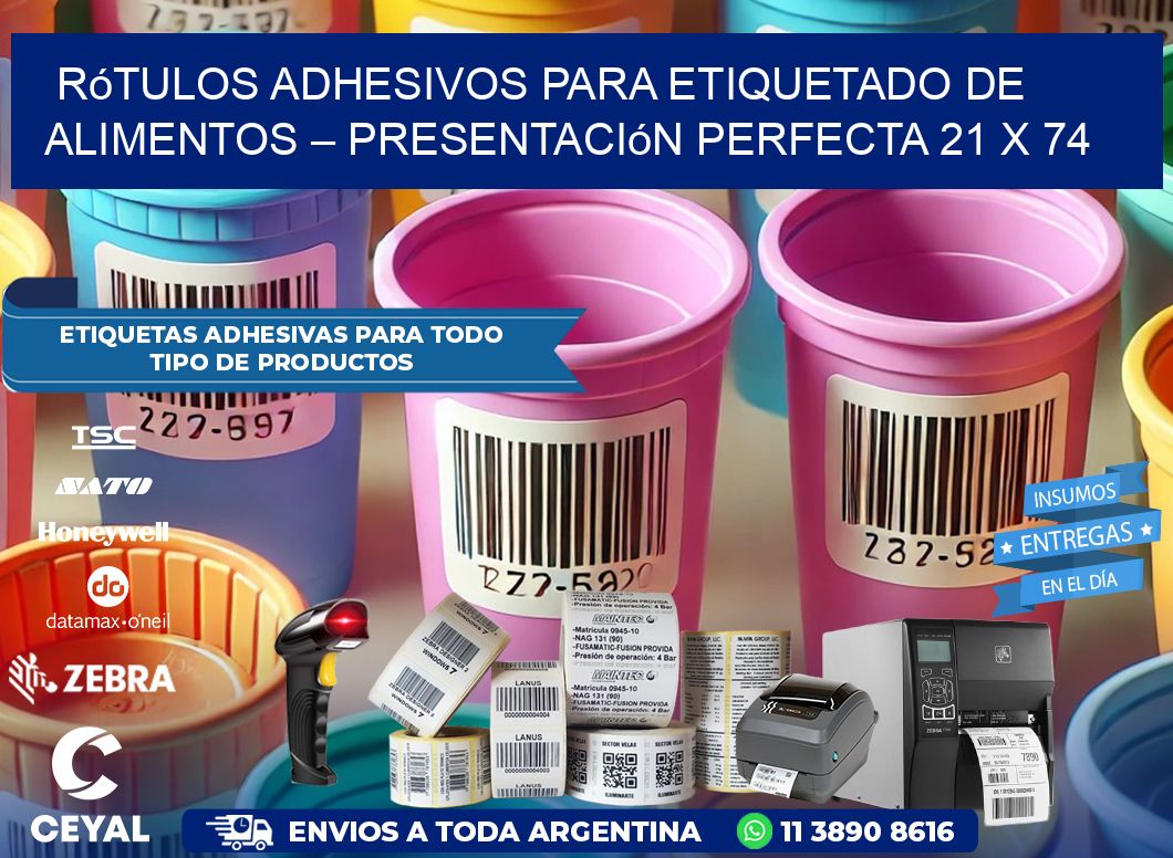 Rótulos Adhesivos para Etiquetado de Alimentos – Presentación Perfecta 21 x 74